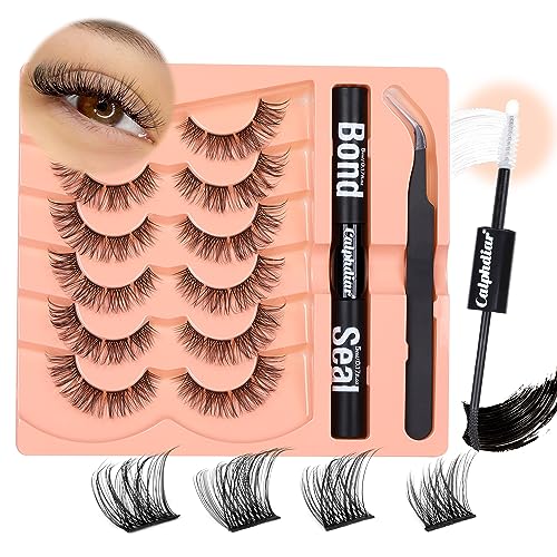 Eyelashes Extension Kit Cluster Lashes Cat Eye Lashes Faux Mink Lashes With Strong Hold Bond and Seal Lashes Glue And Tweezers False Eyelashes Na