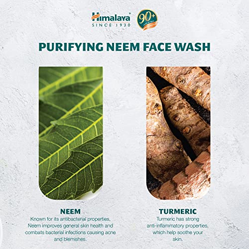HIMALAYA HERBALS Purifying Neem Face Wash Gel 150g | Natural Moisturising Facial Cleanser | Deeply Cleans Pores and Acne | Oil Control Herbal Fac