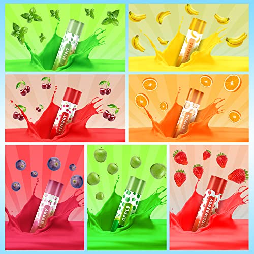 7pk Lip Balm Set | Flavoured Lip Balms with Beeswax and Vitamin E | Moisturising Lip Balm Multipack | Protect & Hydrate Beeswax Lip Balm Stick |