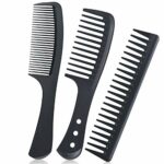 URAQT Hairdressing Combs Set, 3 Pack Wide Tooth Combs, Heat Resistant Anti-static Carbon Hair Brush Hair Comb for Long, Wet or Curly Hair Detangl