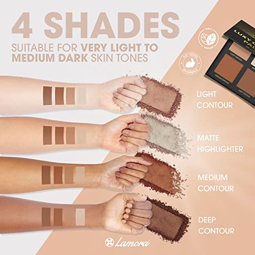 Contour Pallet Makeup Powder Contour Kit - Contour Palette With Mirror - 4 Highly Pigmented Matte Colors For Contouring And Highlighting - Vegan,