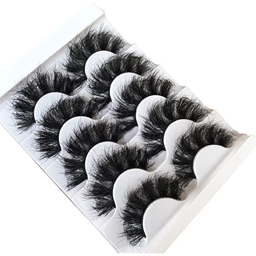 Gmagictobo False Eyelashes Fluffy 3D Faux Mink Lashes 22MM Dramatic False Lashes Pack Long Thick Volume Soft Strip Fake Eye Lashes 5 Pairs Multip