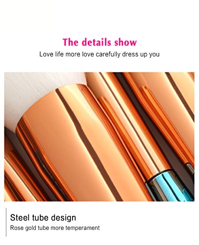 Makeup Brushes, Tenmon 10 Pieces Mermaid Style Eye Brushes Sets Suitable for Concealer Eye Shadow Powder Blush Liquid Foundation Advanced Mixed C