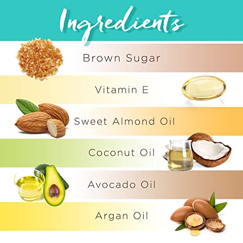 PraNaturals Brown Sugar Body Scrub - Natural Exfoliating Body Scrub - Gently Removes Dead, Dry Skin Cells - 280g