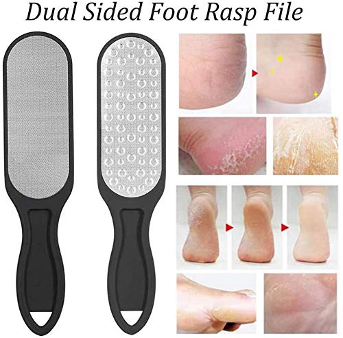 FOLAI Foot Files, Foot File Foot Pedicure Kit, Stainless Steel Foot Files,Stainless Steel File, Foot File Foot Care Pedicure Tool for Both Wet an