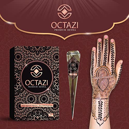 OCTAZI Henna Cones Brown Indian Mehendi Cones For Temporary Body Art Tattoo Mehindi All Natural Organic Herbal Pure Mehndi Henna Paste Cone For F