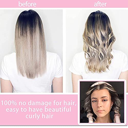 Heatless Curling Hair Rollers,No Heat Rod Headband Set Silk Ribbon with Soft Foam Sleeping Curler Wave Hair Styling Tools for Long Medium Hair,DI