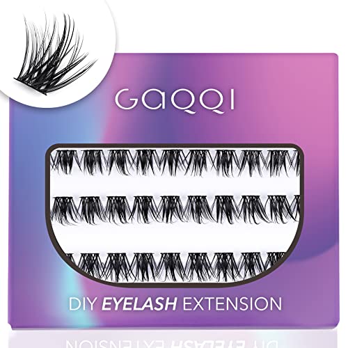 GAQQI Lash Clusters 48pcs Lashes DIY Lash Extension Individual Eyelash Cluster Wide Band at Home - Cosplay - Synthetic Artificial Soft Reusable F