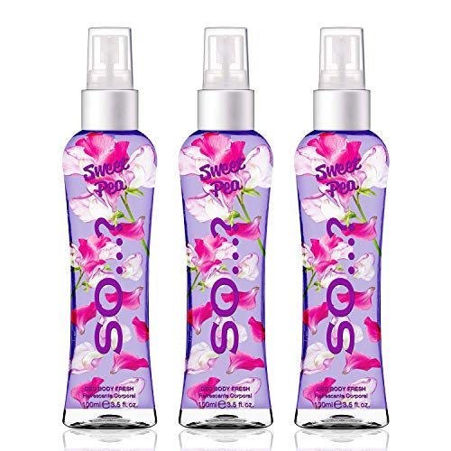 Body Mist by So…? Womens Sweet Pea Body Mist Fragrance Spray 100ml Bundle (Pack of 3)