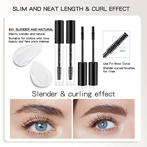 ONLYOILY 2PCS Clear Eyebrow Setting Gel, Brow Styling Clear Gel,Waterproof Transparent And Sweat-Proof Brow Fix Gel Makeup,24-Hour Brow Setter Cl