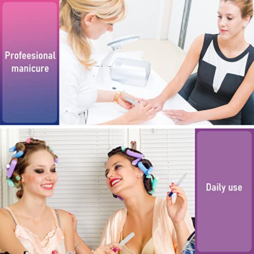 Cobee 4 Pcs Glass Double Sided Nail File, Fingernail Files and Cuticle Pusher Crystal Nail Files Double-Sided Etched Fingernail Glass Nail Files