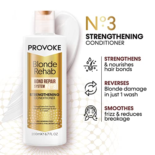 PRO:VOKE Blonde Rehab N0'3 Bond Repair Strengthening Conditioner 200 ml, reduces breakage and frizz in 1 wash formulated with a Pro Bonding Compl