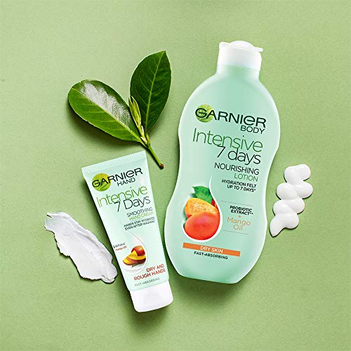 Garnier Intensive 7 Days Mango Oil & Probiotic Extract Hand Cream 100ml, Leaves Skin Soft & Smooth, For Dry Rough Hands, Fast Absorbing & Non Gre
