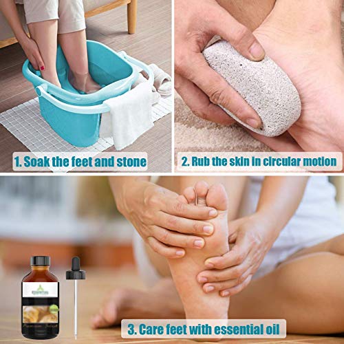 Pumice Stone 2Pcs, Natural Lava Pumice Stone for Feet/Hands/Body, White Calluse Remover/Foot Scrubber Stone for Dead/Hard Skin, Foot File for Men