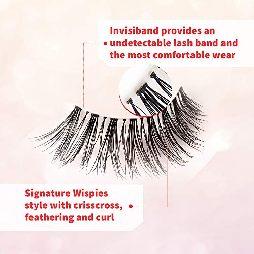 Ardell False Eyelashes Wispies 113 5 Pairs Multipack Black Medium Volume Extra Long Length Crisscross Feathering Curl Invisiband Comfortabel Wear