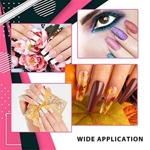 Clear Coffin Nail Tips Set, MORGLES 500 Pcs Clear Fake Nails French Tip Nails Acrylic Long Coffin Half Cover Nail Tips Ballerina False Nails with