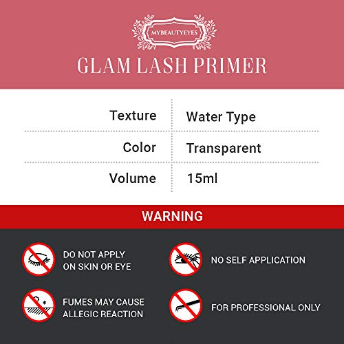 Eyelash Extension Glam Lash Primer 15 ml/Pre-Treatment for Semi Permanent Eyelash/Easily Removes Proteins and Oils/Oil Free/Longer Extension Rete