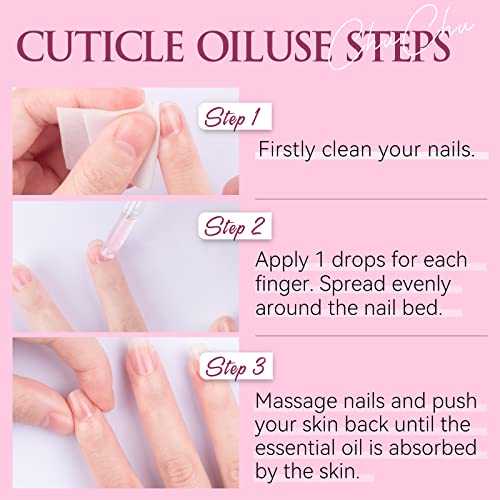 CHUCHU Cuticle Oil for Nails, Jojoba Nail Cuticle Oil Contain Vitamin B & E, Moisturizes Cuticle and Nail's Skin, Strengthens Nails, Prevents Han