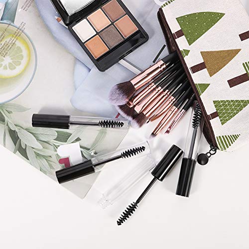 QINREN Refillable Empty Mascara Tube, 5 Pcs Clear Empty Bottle Tube Container with Inner Plug And Mascara Brushes Avoid Leaking for DIY Eyelash G