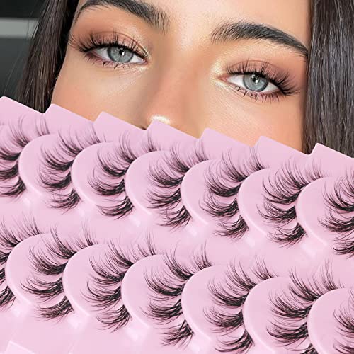 Clusters Eyelashes Russian Strip Lashes Individual DIY False Eyelashes D Curl Fluffy Fake Lashes that Look Like Extensions Wispy Natural Look Fau