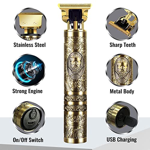 Electric Beard Trimmer Mens Hair Clippers Cordless Sharp Titanium Precision T Blade Trimmer for Men USB Rechargeable Hair Trimmer Clippers for Me