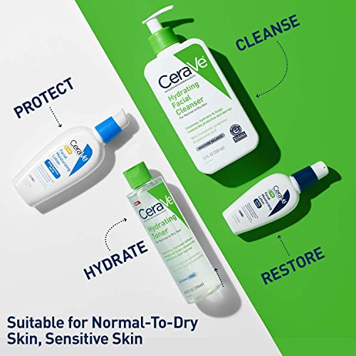 CeraVe Hydrating Toner for Face Non-Alcoholic with Hyaluronic Acid, Niacinamide, and Ceramides for Sensitive Dry Skin, Fragrance-Free Non Comedog
