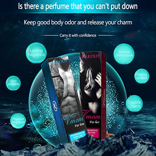 Venom pheromone perfume for women, roll-on pheromone infused essential oil perfume cologne for women to attract men (Pink-1)