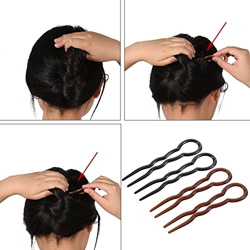 Bememo 20 Pieces Lady Style Grip Hair Pins, Simple Fast Spiral Hair Braid Twist Styling Clip Pin, Black and Brown