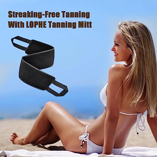 LOPHE Self Tanning Mitt Applicator, Microfiber Back Lotion Applicator Apply Lotion to Back, Self Tan Back Applicator Works With Fake Tan Mitt, Ba