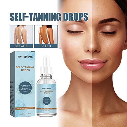 Self Tanning Drops, Body & Face Self Tanner Drops, Self Tanner Drops for Face Tanner, Face Tanning Drops to Add to Moisturizer and Lotion, Bronzi