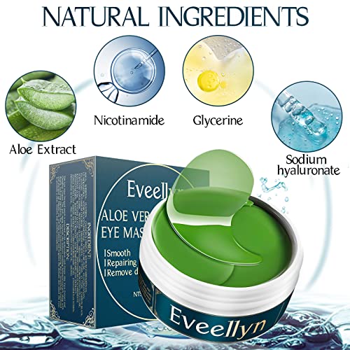 Eveellyn Under Eye Patches, Collagen Under Eye Masks 30 Pair, Eye Masks for Puffy Eyes, Dark Circles, Eye Bags, Improve Lines and Wrinkles Eye Ca