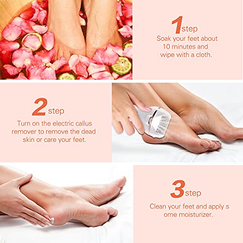Ratukall Electric Foot File Callus Remover, Waterproof 16 in 1 Professional Pedicure Tools Set, Feet Scrubber Dead Skin Hard Skin Cracked Heels C