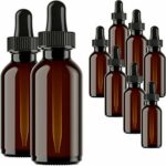 Glass Bottles for Essential Oils - 9 Pack 30 ml Refillable Empty Amber Bottle with Dropper and Cap – DIY Blends Supplies Tool & Accessories Perfu