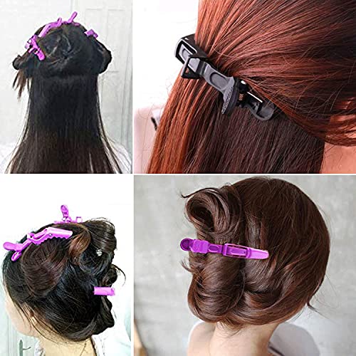 Beayuer Hair Clips 10 Pcs Professional Salon Hair Clip Women Styling Sectioning Clips Durable Plastic Alligator Hairclip with Nonslip Grip and Wi