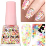 DouborQ Glitter nail polish Multicolor Translucent Long-lasting Sequins Nail Art Varnish