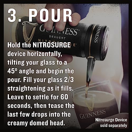Guinness Draught Nitrosurge Beer Stout Cans 4x558ml, 4.1% vol. Bring Home the Perfect Pour. (Nitrosurge device & Beer glasses Sold Separately)