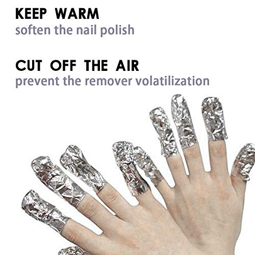 150Pcs Nail Foil Aluminium Wraps Remover for Gel Polish/Acrylic Soak-off Removal, with Pre-attached Lint Free Pad