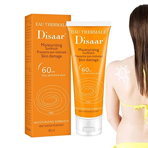 Face Sunscreen, 80ml Skin Sun Protection, SPF60 Moisturizing Repair Concealer Isolation, Long-Lasting Sun Protection for Sunburn Redness Woteg