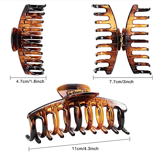 Hair Claw Clips for Women and Girls Thick Hair Large 4.3’’, Non Slip Jaw Clips Strong Hold Claw Grips Hair Styling Clasps 4 Pieces