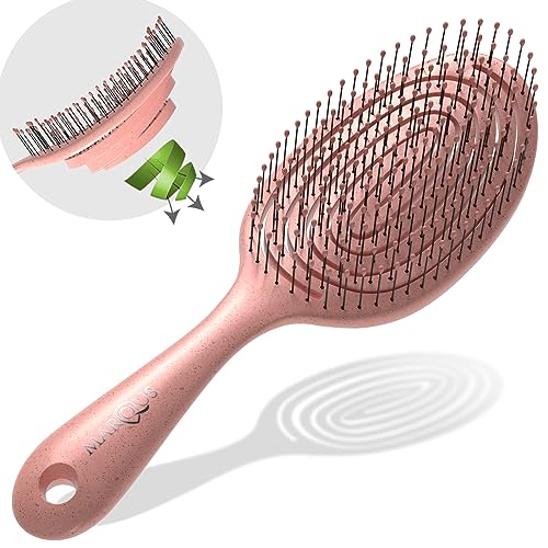 marQus Detangle Hair Brush women and men, Exclusive Ultra-soft bending Bristles and Body - Glide Through Tangles With Ease For All Hair Types - W