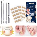 Ingrown Toenail Correction Patch Ingrown Toenail Sticker Patch 50PCS Nail Correction Sticker with 4PCS Nail Correction Tool,Glue-Free Toenail Cor