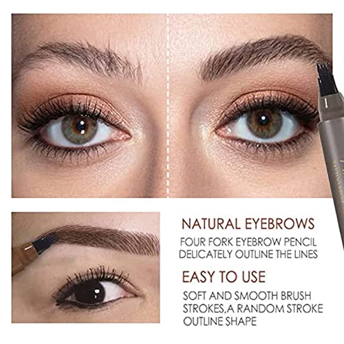 Eyebrow Pen,Eyebrow Pencil,Long-Lasting Eyebrow Tint,Brow Eye Brown Pencil with Fork Tip,Eyebrow Pencil Dark Brown,Brow Tint,Waterproof Eyebrow P