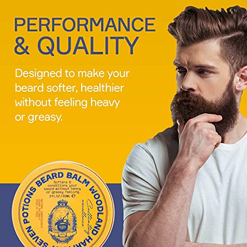 Seven Potions Beard Balm for Men — Conditioning Beard Softener to Nourish Skin, Facial Hair, and Stop Beard Itch — All-Natural, Vegan, Cruelty Fr