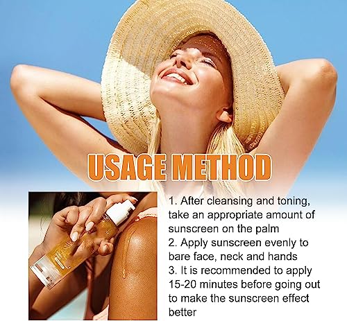 Sun Shield Body Glow SPF 50,Gold Glitter Sunscreen,SPF 50 UV Protection Sheer Sunscreen,Sweat and Water Resistant Sunscreen,Protection Hydrating