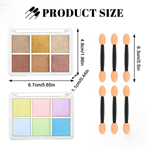 Firtink 2 Packs Chrome Nail Powder, 12 Colors Shiny Nail Art Pigment Powder Nail Glitter Powder Set DIY Nail Decoration Holo Dust Powder