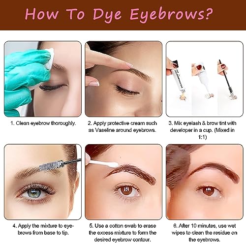 Lash Tint Black Kit - Eyelash & Eyebrow Dye Set - Volume Lashes and Full Brows Last Up to 4 weeks - Fast & Easy to Use - Semi-Permanent Black Dye