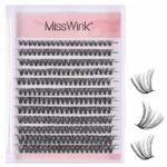 Heyu-Lotus 240 PCS Individual Lashes, 40D Cluster Lashes, D Curl Cluster Eyelash Extensions, 8-16mm Mixed Length Cluster Lashes Natural False Eye