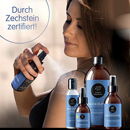 Organic Magnesium Zechstein Oil Spray - 1000ml + 100ml | 100% Natural Ultra Pure Magnesium Oil from Organic Magnesium | Perfect for Sports & Musc
