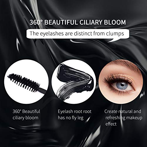 Mimore 4D Silk Fiber Lash Mascara Waterproof Mascara Black Waterproof, Luxuriously Longer, Thicker, Voluminous Eyelashes, Advanced Smudge-proof F