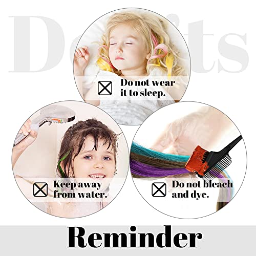 Dreamlover Clip in Coloured Hair Extensions for Kids, Kids Hair Extensions for Girls, Rainbow Hair Accessories for Girls, 24 PCS